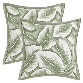 Pack of 2 Throw Pillow Covers Leaf Pattern Decorative Pillow Cases for Bedroom 18X18 Inch