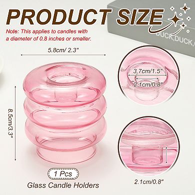 Glass Candle Holders, Glass Taper Candle Stand for Taper/Column Candles Tealight Stand Candlestick