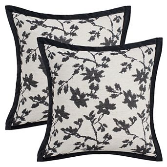 Leaves Jacquard Throw Pillow Covers Set of 2 Decorative Maple Leaf Pillow Covers 18X18 Inch