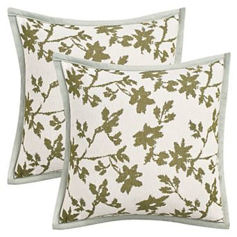 Leaves Jacquard Throw Pillow Covers Set of 2 Decorative Maple Leaf Pillow Covers 18X18 Inch