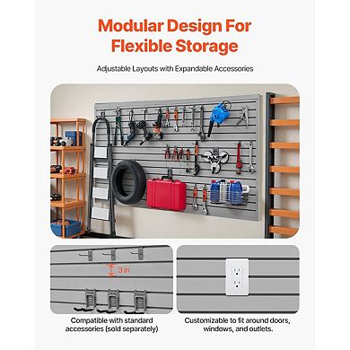Slat Wall Storage Panels for Garage and Workshop Organization, PVC