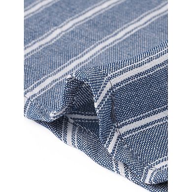 Casual Stripe Skirt for Women's Summer High Low Hem Ruffles A-Line Midi Skirts