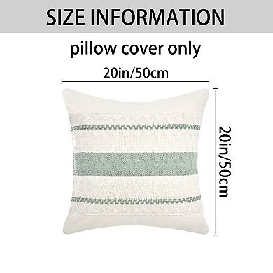 Pack of 2 Striped Throw Pillow Covers Woven Decorative Pillow Case for Sofa Bedroom Couch Car