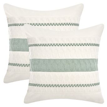 Pack of 2 Striped Throw Pillow Covers Woven Decorative Pillow Case for Sofa Bedroom Couch Car