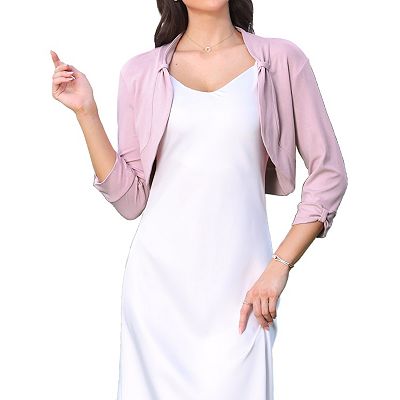 open lace back dress Light Pink Cotton Party Wear Dress with Shrug – South India Shopping Mall main image 1