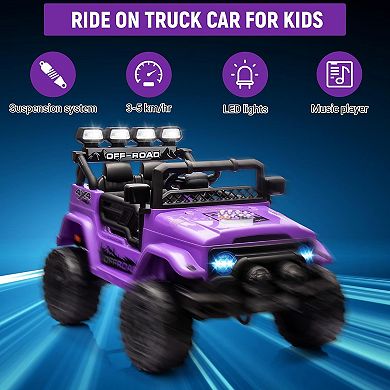 12V Kids Electric Ride-On Truck with Remote, Music & Story