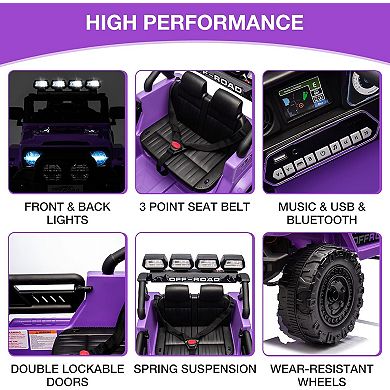 12V Kids Electric Ride-On Truck with Remote, Music & Story