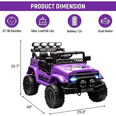 12V Kids Electric Ride-On Truck with Remote, Music & Story