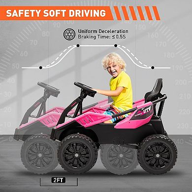 200W 24V Kids Electric ATV, 4x4 Go Kart with Adjustable Seat & Shock Absorbers