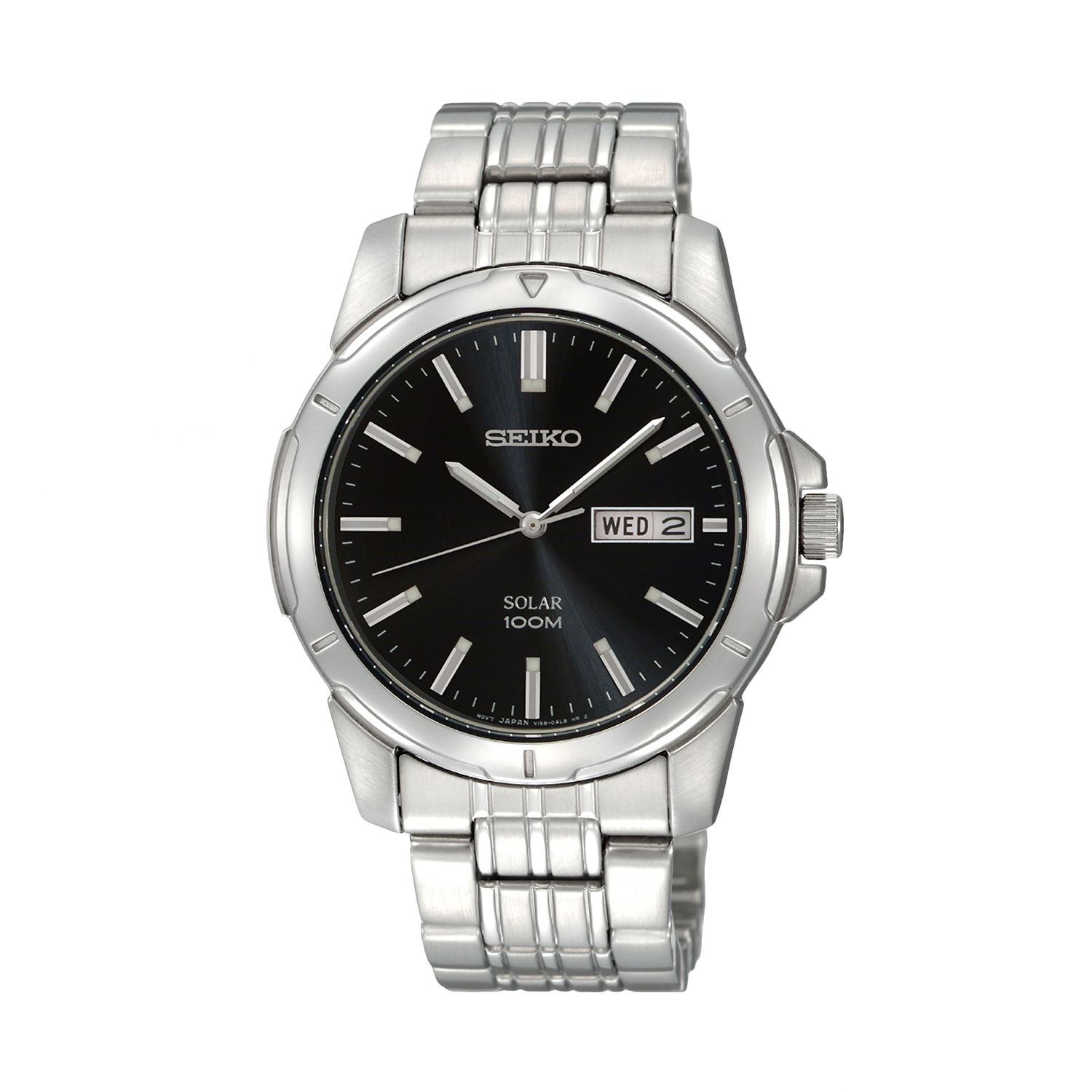 black seiko solar watch