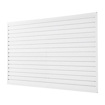 8ft x 4ft PVC Slat Wall Panel System for Garage Storage with Hooks and Accessories Compatibility