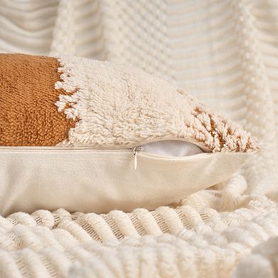 Pack of 2 Plush Decorative Pillow Covers Boho Soft Cozy Cushion Cases for Bedroom 12X20/18X18 Inch