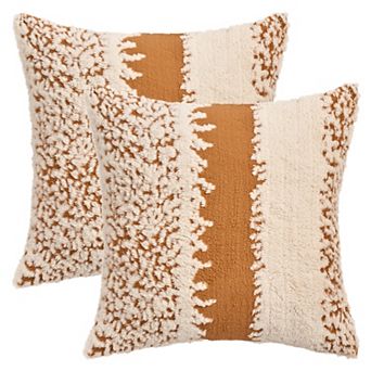 Pack of 2 Plush Decorative Pillow Covers Boho Soft Cozy Cushion Cases for Bedroom 12X20/18X18 Inch