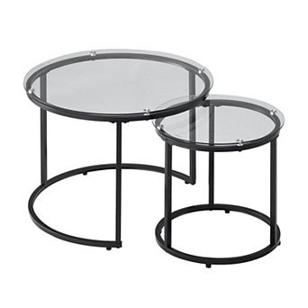 Modern Round Nesting Coffee Tables for Small or Large Spaces — Marble Style