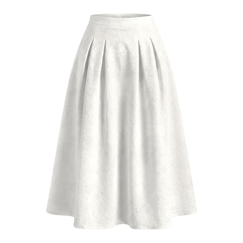 Women's Floral Jacquard Skirts Flared High Waist Cocktail Party