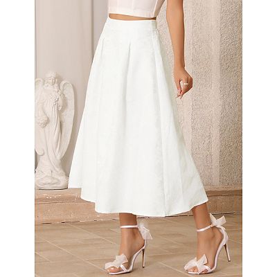 Women's Floral Jacquard Skirts Flared High Waist Cocktail Party
