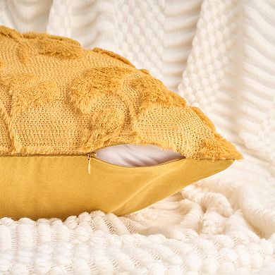 1Pc Plush Pillow Case Ginkgo Leaf Embroidery Soft Fluffy Modern Throw Pillow Covers 18X18/20X20 Inch