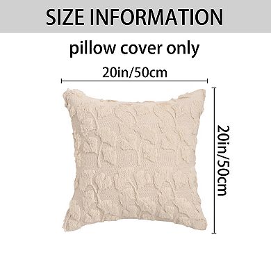 1Pc Plush Pillow Case Ginkgo Leaf Embroidery Soft Fluffy Modern Throw Pillow Covers 18X18/20X20 Inch