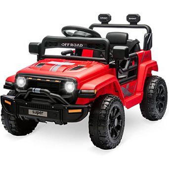 12V Kids Electric Truck, Ages 3-8, Parent Remote, 2 Speeds, LED Lights & Music