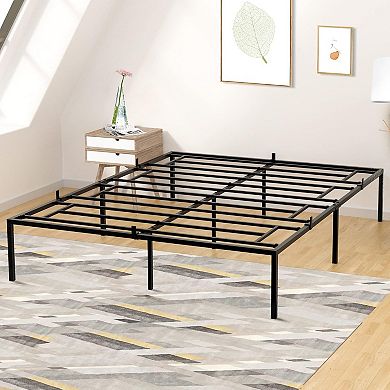 Queen Metal Platform Bed Frame with Under Storage, Noise Free Slats & No Box Spring