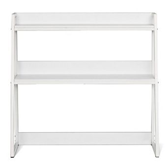 Desktop Bookshelf Hutch for 32-Inch Monitor with Two-Tier Storage Shelves for Home Office