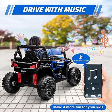 12V Kids Electric UTV Truck, Remote Control Ride-On Car with LED Lights for Ages 3-8