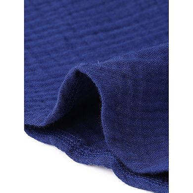 Button Down Shirts for Women's Half Sleeve Stand Collared Tops Summer Casual Blouses