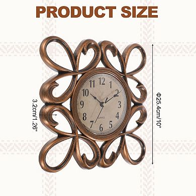 10 Inch Outdoor Wall Clock, Waterproof Garden Clock, Teardrop Lace, Battery Operated Silent Movement