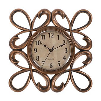 10 Inch Outdoor Wall Clock, Waterproof Garden Clock, Teardrop Lace, Battery Operated Silent Movement