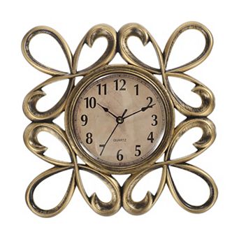 10 Inch Outdoor Wall Clock, Waterproof Garden Clock, Teardrop Lace, Battery Operated Silent Movement