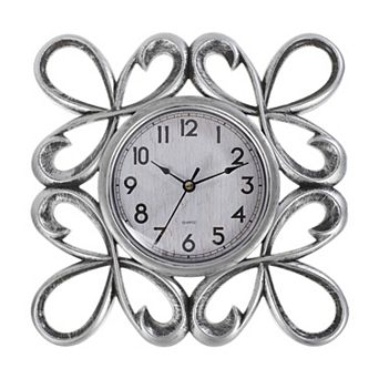 10 Inch Outdoor Wall Clock, Waterproof Garden Clock, Teardrop Lace, Battery Operated Silent Movement
