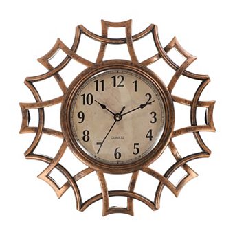 10 Inch Outdoor Wall Clock, Waterproof Garden Clock, Floral Lace, Battery Operated, Silent Movement