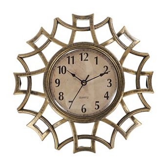 10 Inch Outdoor Wall Clock, Waterproof Garden Clock, Floral Lace, Battery Operated, Silent Movement