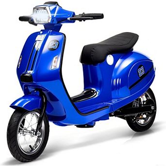 24V Kids Electric Moped Scooter with Seat & LED Lights, Ages 8-14