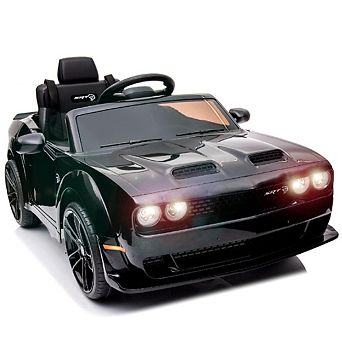Dodge Challenger Kids' Electric Car, 12V Ride-On with Remote, Bluetooth & LED Lights