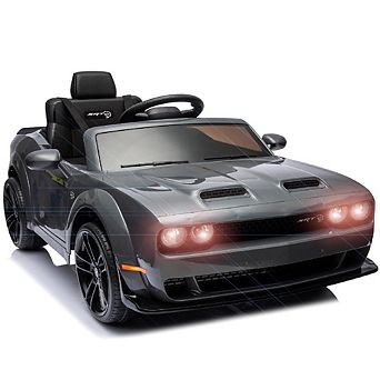 Dodge Challenger Kids' Electric Car, 12V Ride-On with Remote, Bluetooth & LED Lights