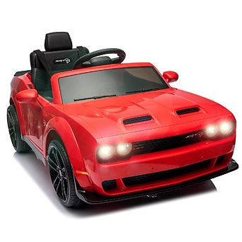 Dodge Challenger Kids' Electric Car, 12V Ride-On with Remote, Bluetooth & LED Lights