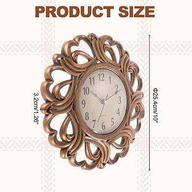 10" Outdoor Wall Clock, Waterproof Garden Clock, Heart Lace, Battery Operated Silent Quartz Movement