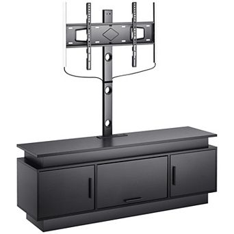 60" TV Stand with Mount and LED Lights, Power Outlet Media Console for TVs up to 75 in