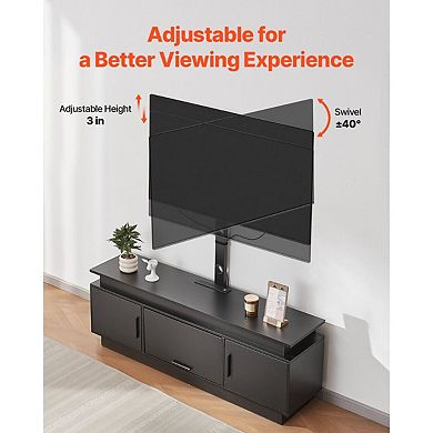 60" TV Stand with Mount and LED Lights, Power Outlet Media Console for TVs up to 75 in