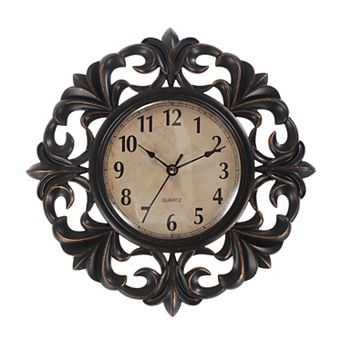 10" Outdoor Wall Clock, Waterproof Garden Clock, Retro Lace, Battery Operated Silent Quartz Movement