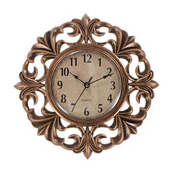 10" Outdoor Wall Clock, Waterproof Garden Clock, Retro Lace, Battery Operated Silent Quartz Movement
