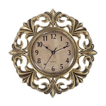 10" Outdoor Wall Clock, Waterproof Garden Clock, Retro Lace, Battery Operated Silent Quartz Movement