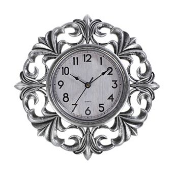 10" Outdoor Wall Clock, Waterproof Garden Clock, Retro Lace, Battery Operated Silent Quartz Movement