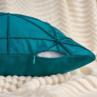 Luxury 3D Diamond Velvet Throw Pillow Covers 2Pcs Geometric Soft Decorative Cushion Case 18X18 Inch