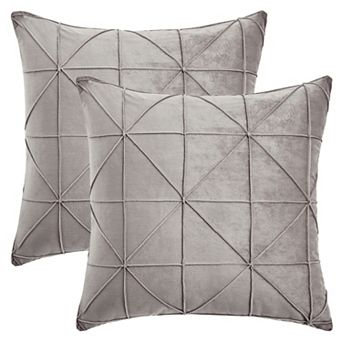 Luxury 3D Diamond Velvet Throw Pillow Covers 2 pc Geometric Soft Decorative Cushion Case 18X18 Inch