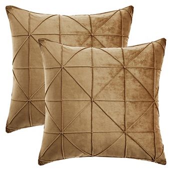 Luxury 3D Diamond Velvet Throw Pillow Covers 2 pc Geometric Soft Decorative Cushion Case 18X18 Inch