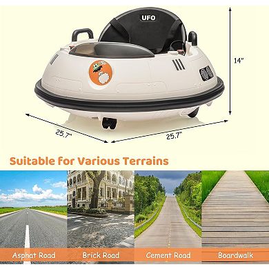 12V Kids Bumper Car with Remote Control, 360 Spin & LED Lights for Toddlers 18+ Months