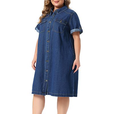 plus size denim shirt dresses Yours Women's Plus Size Mid Blue Denim Shirt Dress Size 10