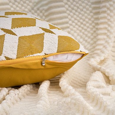 2Pcs Decorative Throw Pillow Covers Geometric Diamond Pattern Cushion Covers 18X18 Inch